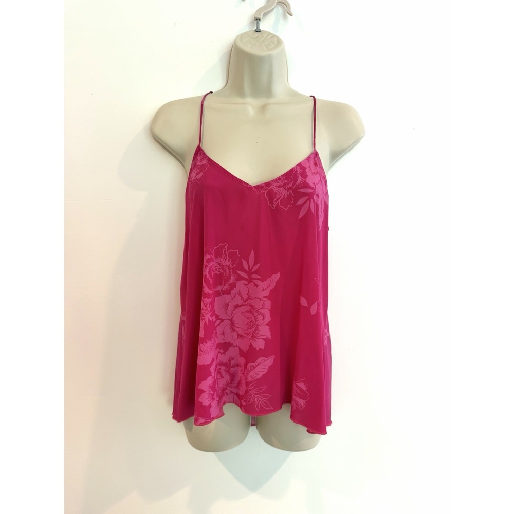 Johnny Was Etta Silk Cami Sz S Pink Floral Tank Top Boho Luxe Blouse Boho - Picture 2 of 8